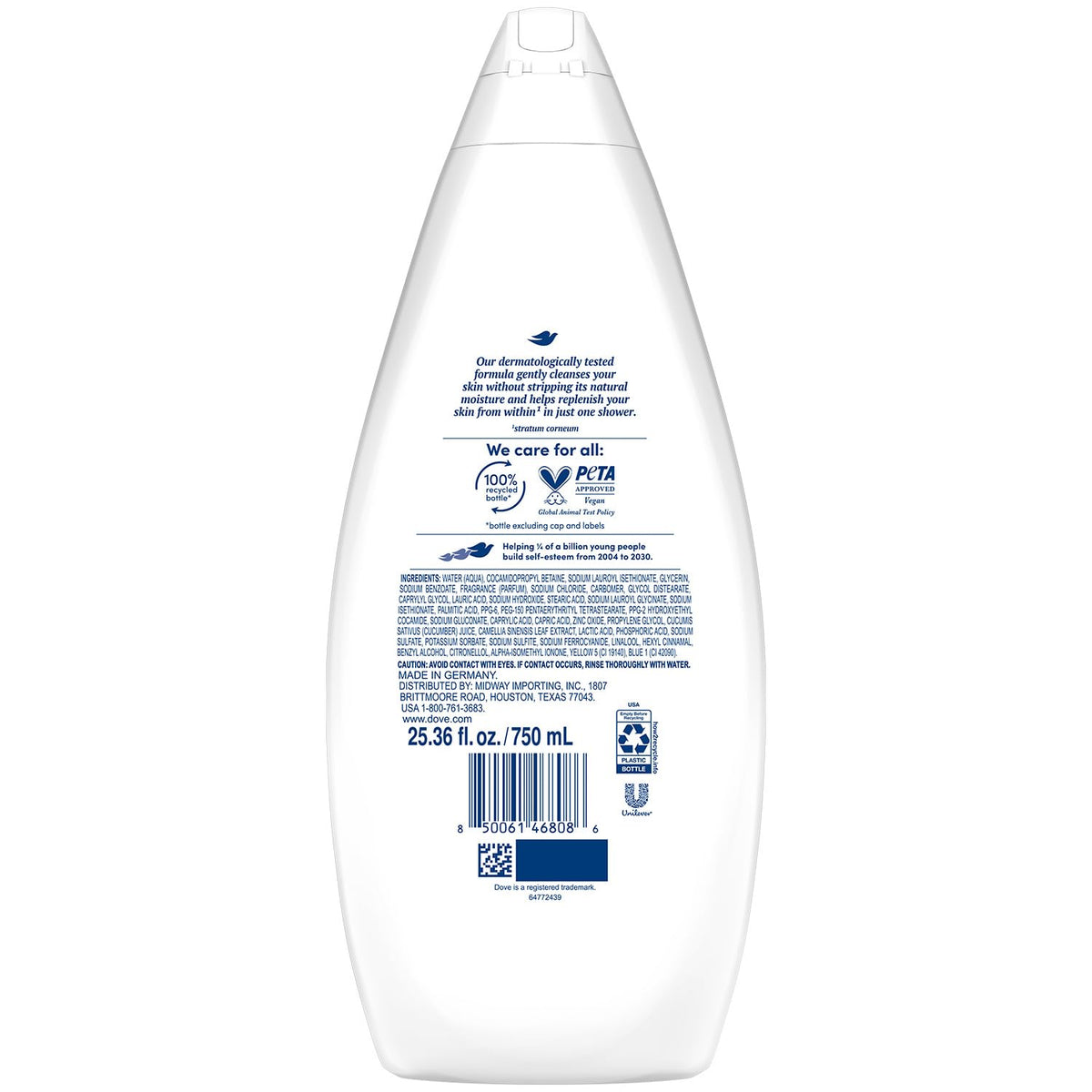 Dove Fresh Care pump dispenser close-up for easy one-hand use