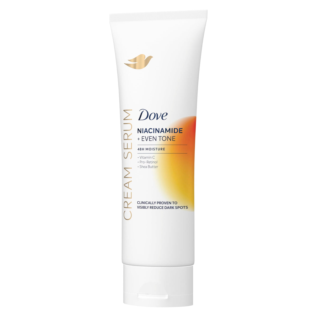 Dove front packaging showing Niacinamide + Even Tone benefiting skin’s radiance