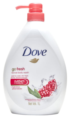 Dove front packaging showing 33.8 oz bottle and scent for easy identification