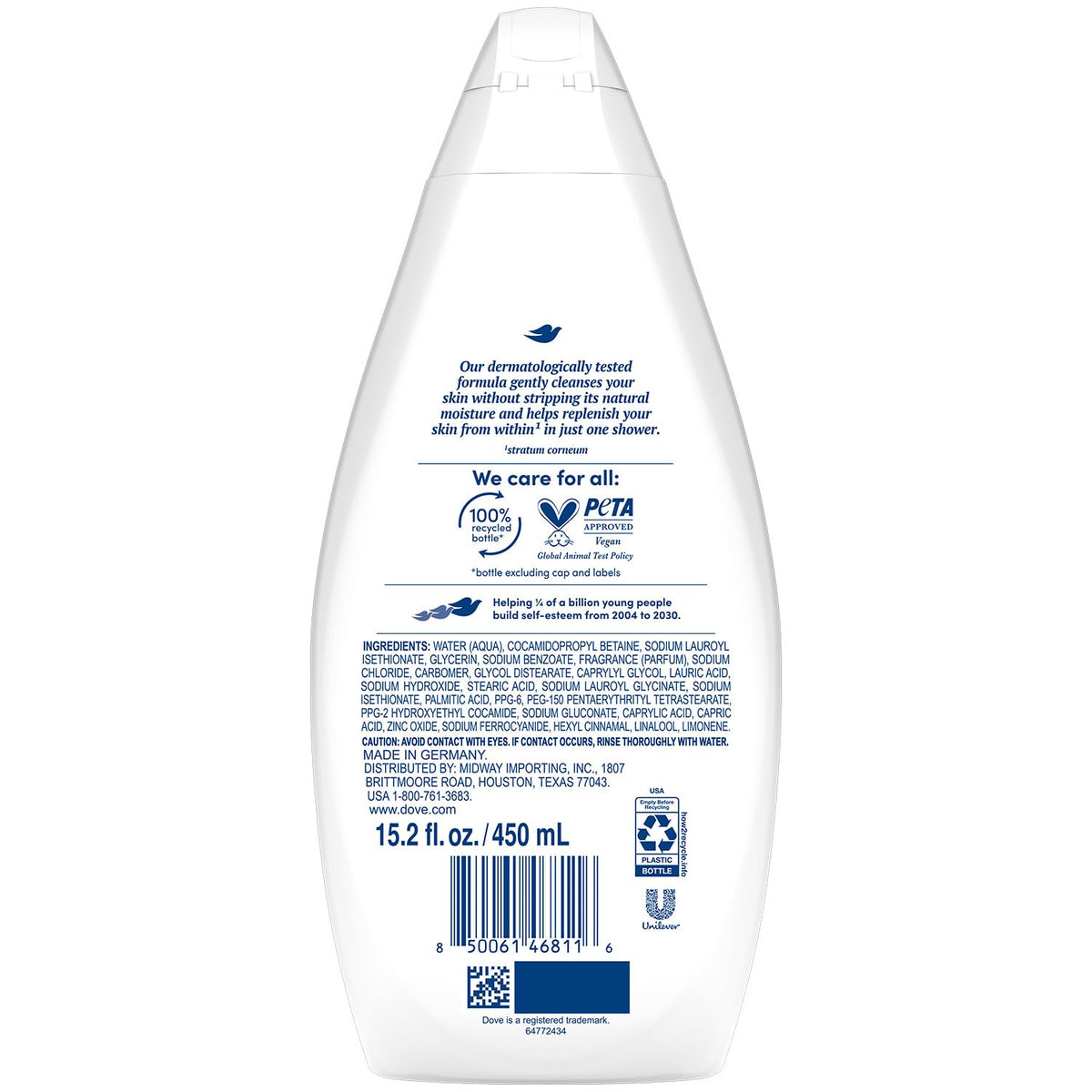 Dove hydrate pump closeup highlighting easy-dispense and convenience