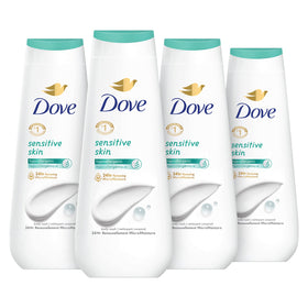 Dove hypoallergenic body wash front packaging showing bottle and benefits