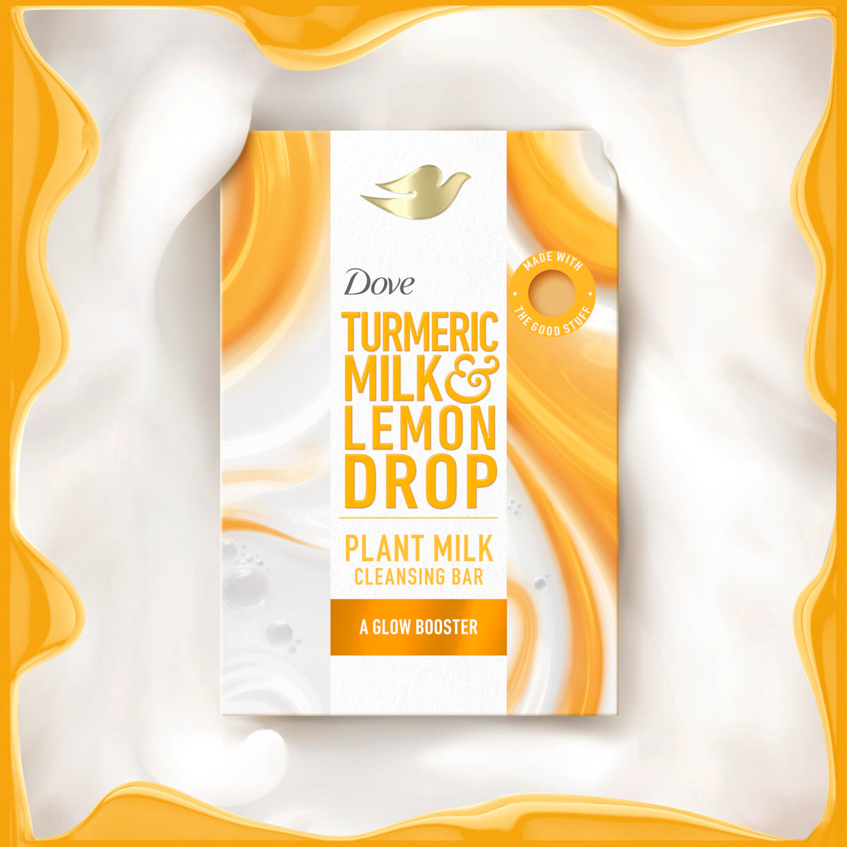 Dove bar in shower producing rich lather for gentle, hydrating cleanse