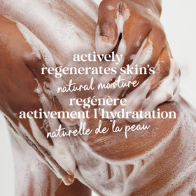 Dove in-shower use lifestyle with person applying body wash for soft skin
