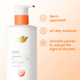 Dove in-shower use on arm illustrating gentle cleansing and comfort
