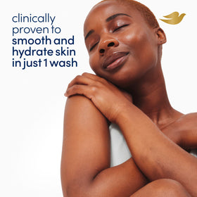 Dove hyaluronic ingredient visual conveying moisture retention and smoother skin