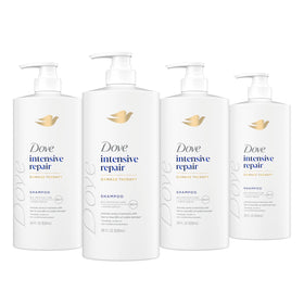 Dove bottle front packaging showing Intensive Repair and benefits