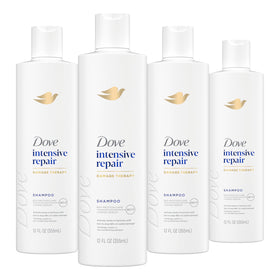 Dove intensive repair shampoo front packaging shows nourishing formula benefit