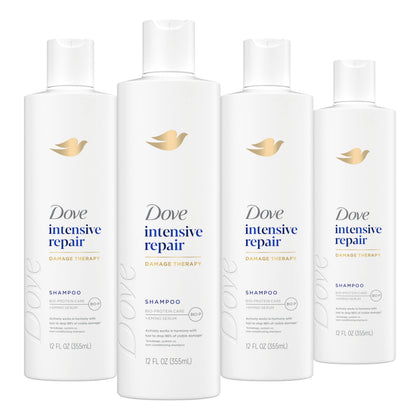 Dove intensive repair shampoo front packaging shows nourishing formula benefit