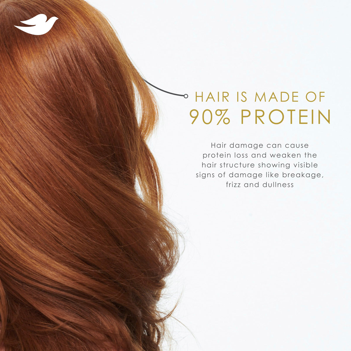 Dove mask and serum beside shampoo illustrating weekly and styling steps