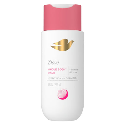 Dove intimate wash front packaging showing product and benefit of gentle cleansing