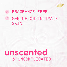 Dove intimate wash hyaluronic acid ingredient visual indicating added hydration