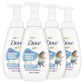 dove bottle front packaging showing cotton candy scent and family-friendly design