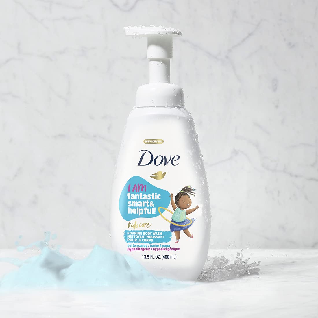 dove foam close-up texture demonstrating gentle lather and nourishing feel