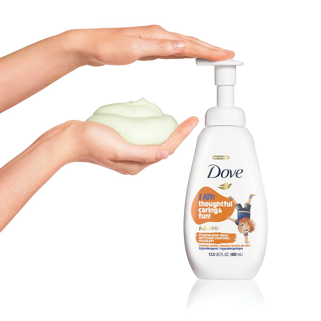 Dove kids label affirmation detail highlighting positive message for confidence