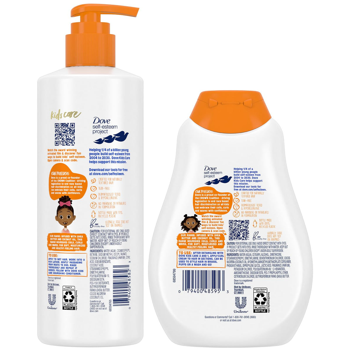 Dove shampoo pump close-up highlighting easy dispensing and gentle care