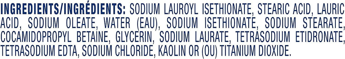 Close-up of Dove label emphasizing hypoallergenic formula and ingredient clarity