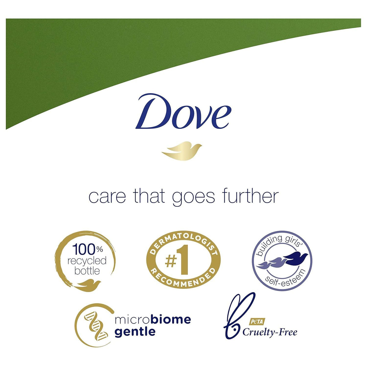 Dove label close-up showing ingredients and cucumber green tea scent