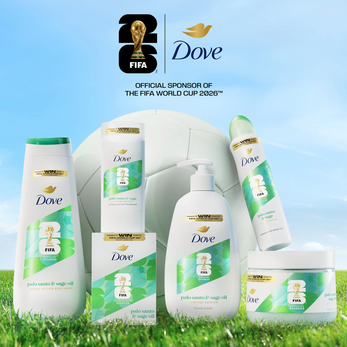 Dove label with QR code for FIFA promotion and chance to win tickets benefit