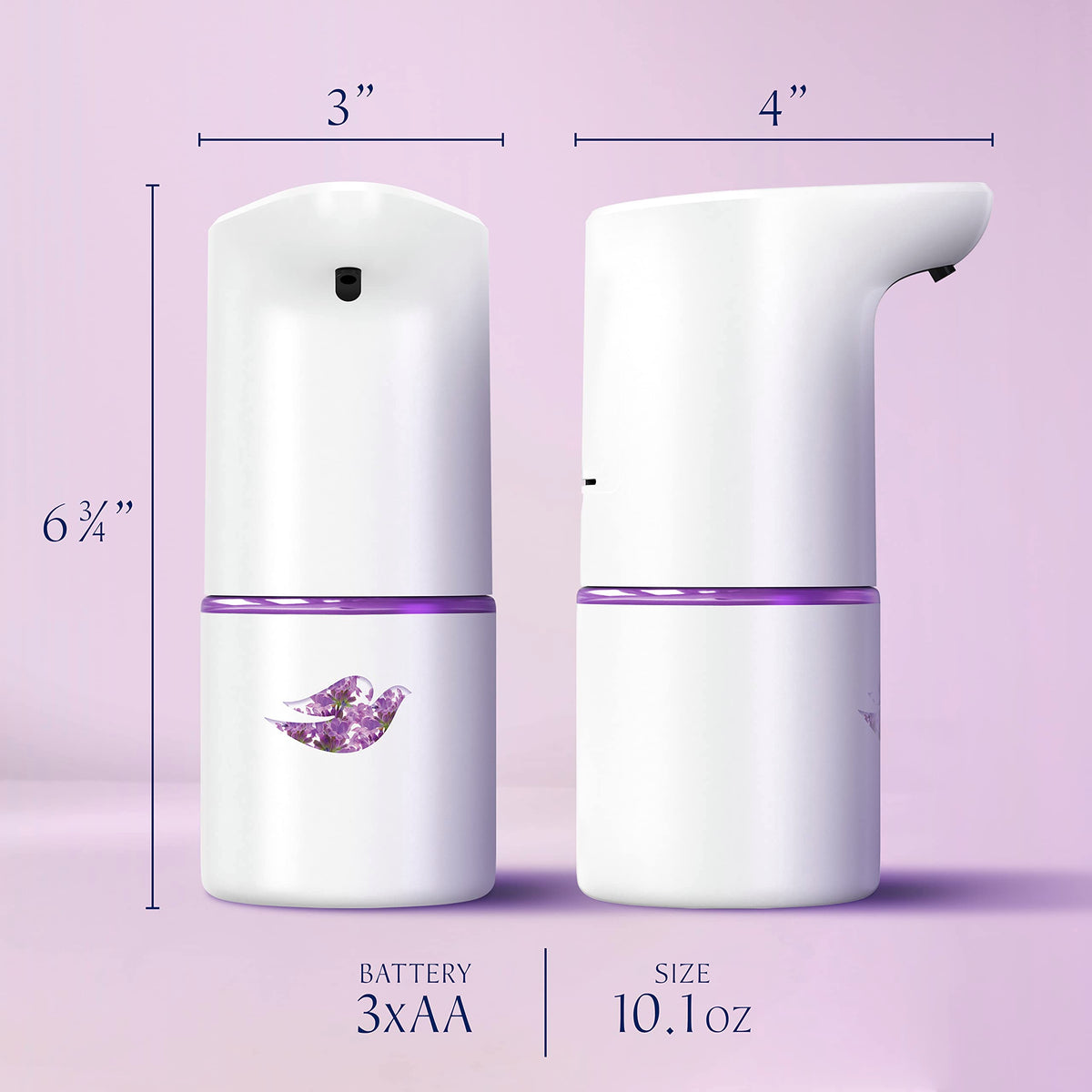 Lavender and chamomile visual with Dove refill suggesting calming scent benefit