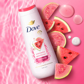 Dove lifestyle bathroom shelf display evoking refreshing daily routine