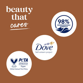 Dove in shower lifestyle shot conveying relaxing scent and daily care