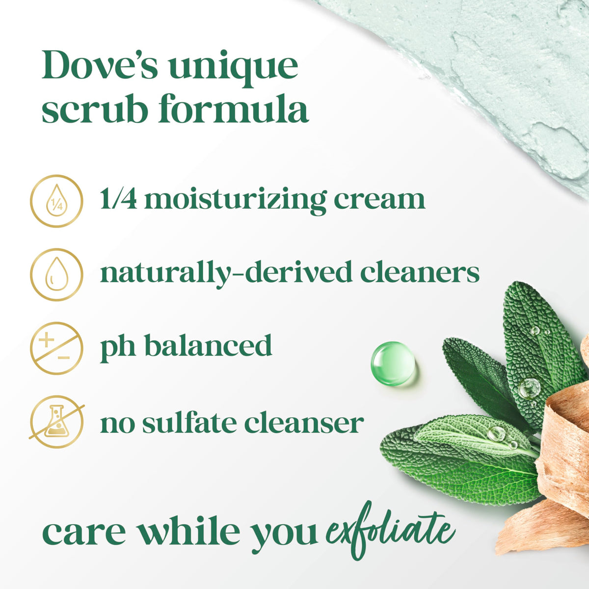 Dove bottle on shower shelf styled to evoke calm, restorative skin‑care benefit