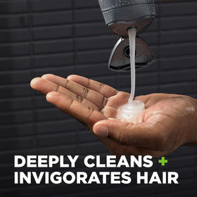 Dove Men+Care menthol graphic close-up conveying cooling scalp sensation