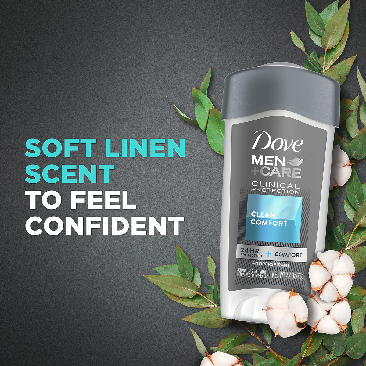 Dove Men+Care Clinical antiperspirant stick applied underarm for lasting protection