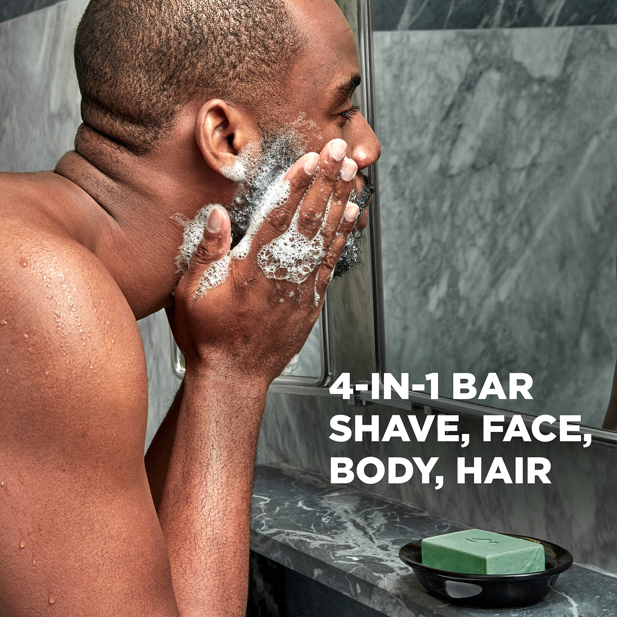 Dove Men+Care bar close-up texture highlighting creamy moisture