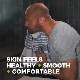 Stacked Dove Men+Care bars on bathroom rack showing convenience and value