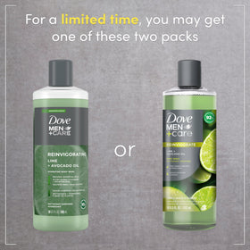 DOVE MEN + CARE label close-up highlighting natural ingredients