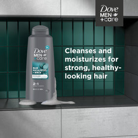 DOVE MEN + CARE bottle highlighting 100% recycled recyclable-plastic badge