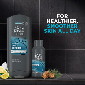 Dove Men+Care lemon and cedarwood scent notes visualized for freshness
