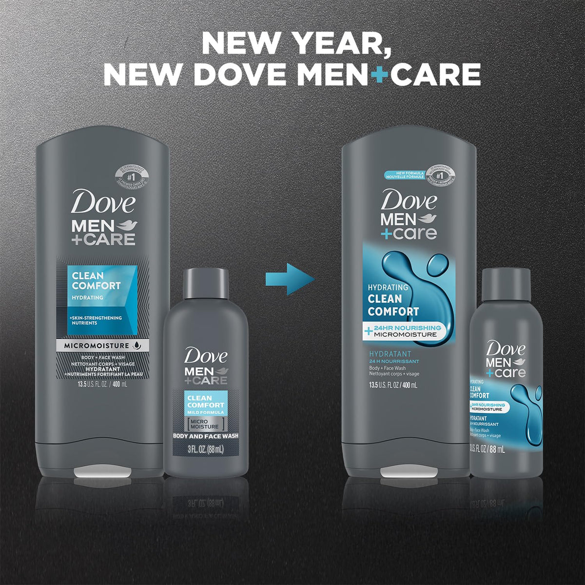 Dove Men+Care texture on hand showing creamy rinseable formula