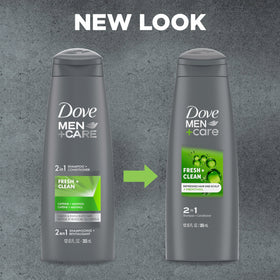 DOVE MEN + CARE close-up label highlighting caffeine and menthol benefits