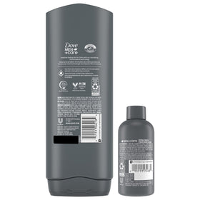 Dove Men+Care label close-up highlighting Micromoisture benefit for hydrated skin