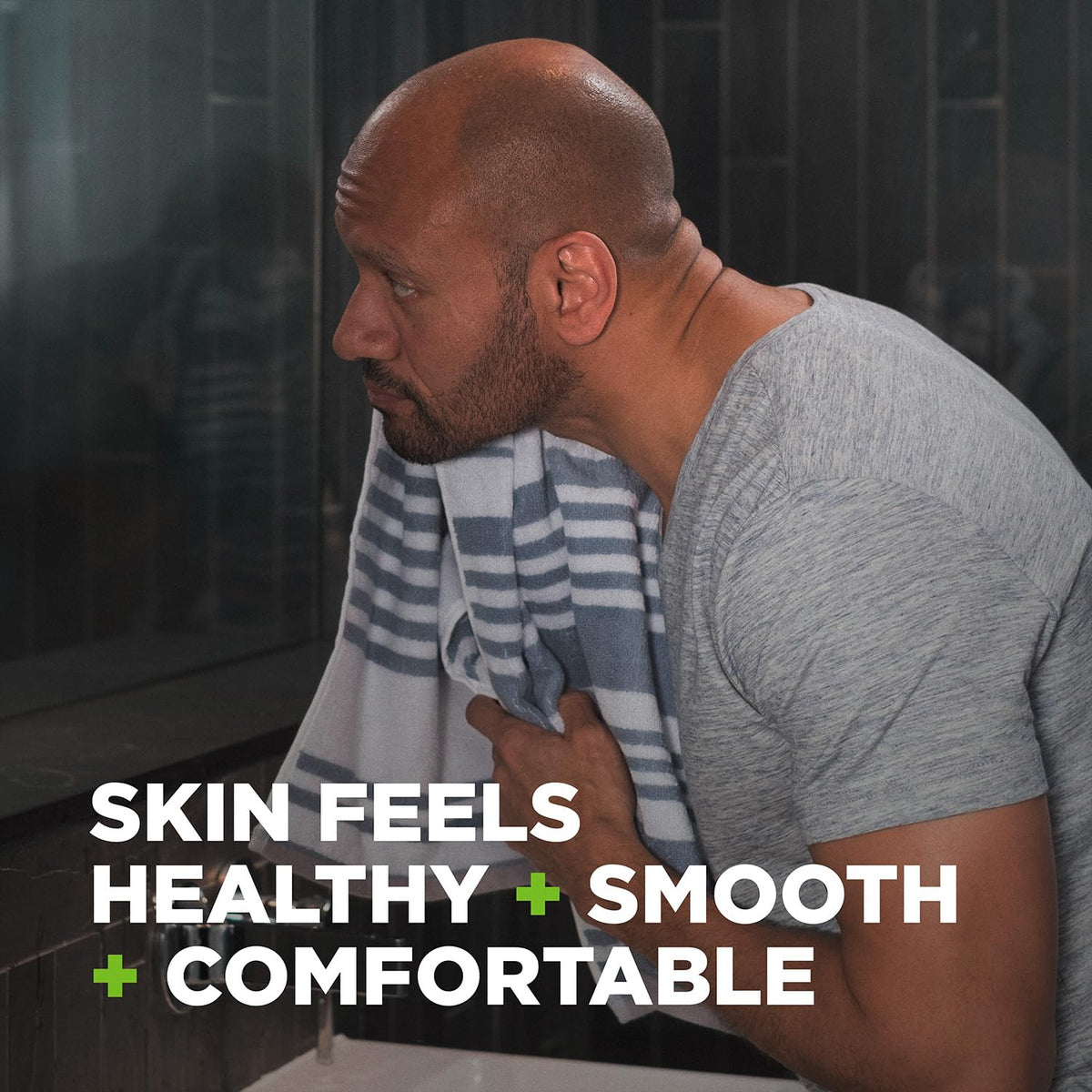 Dove Men+Care bar on shower shelf showing convenient bulk supply