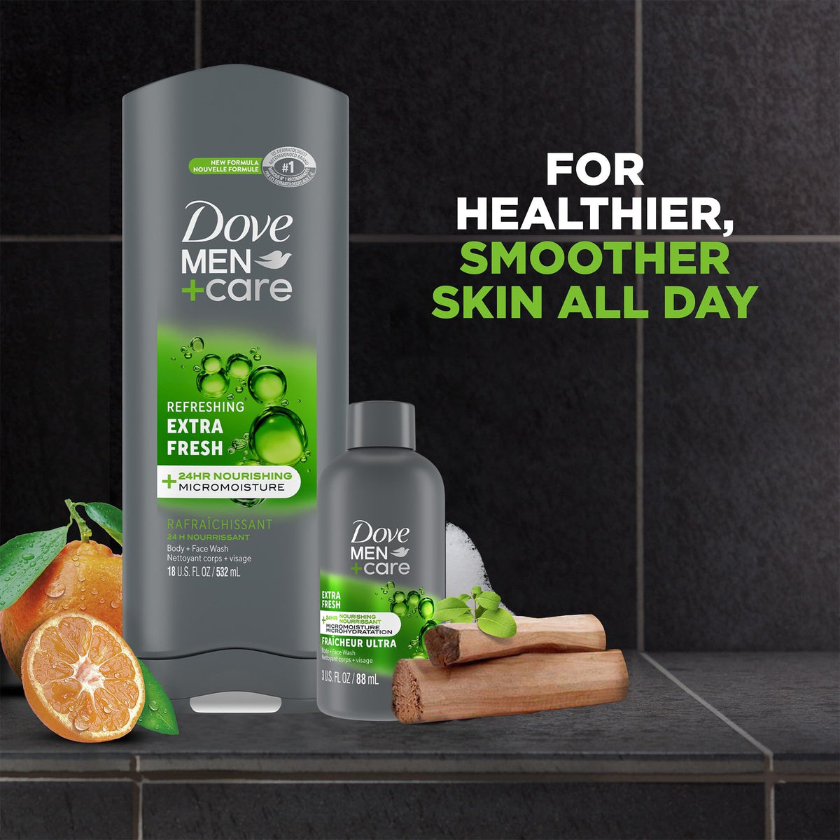 Dove Men+Care creamy lather texture illustrating gentle cleansing and moisturizing benefit