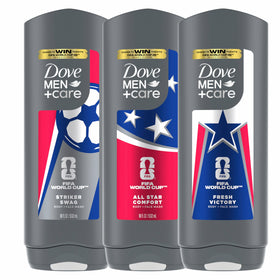 Dove Men+Care front packaging shows limited edition FIFA design and collectible appeal