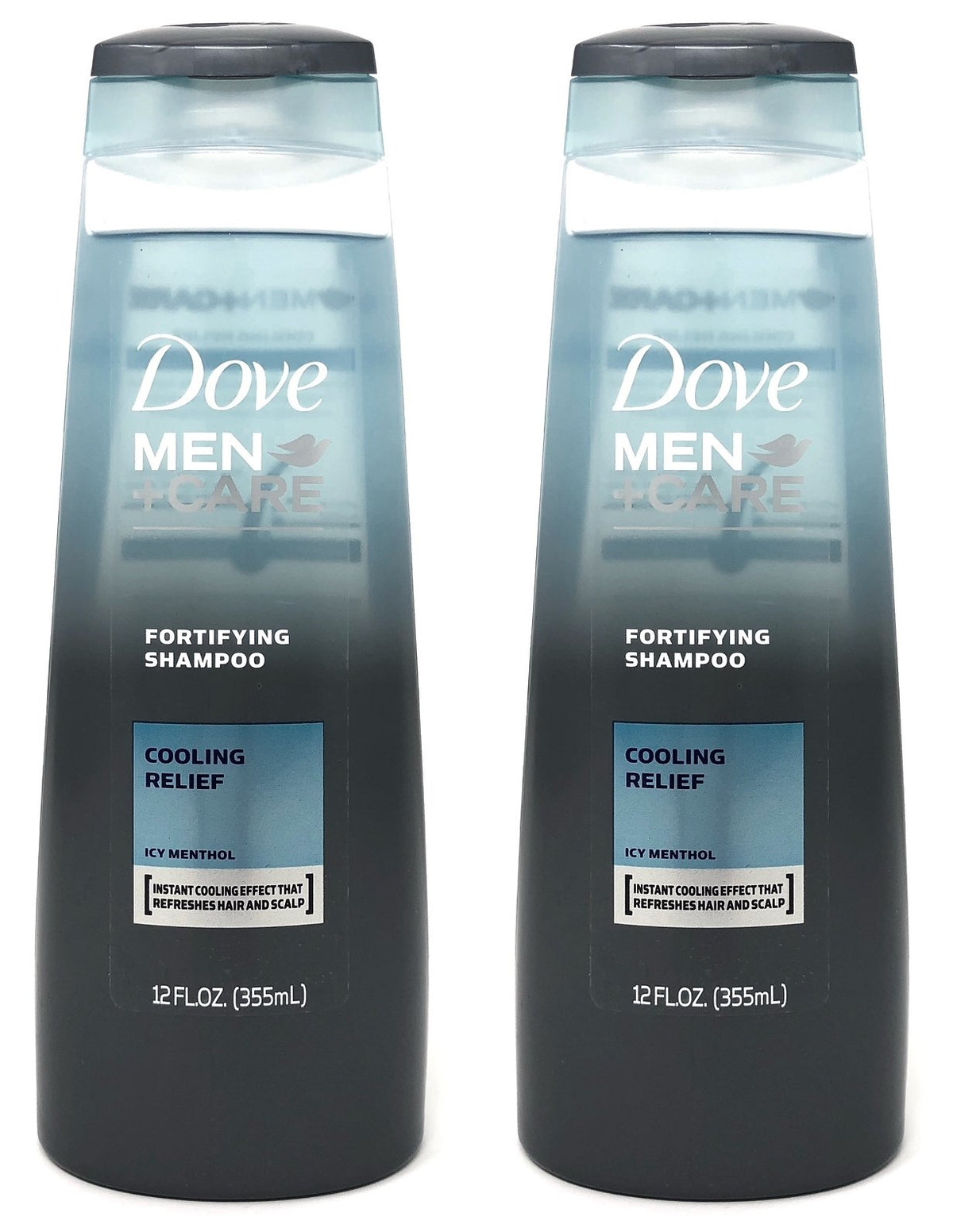 Dove Men+Care front packaging showing cooling relief and fortifying benefits