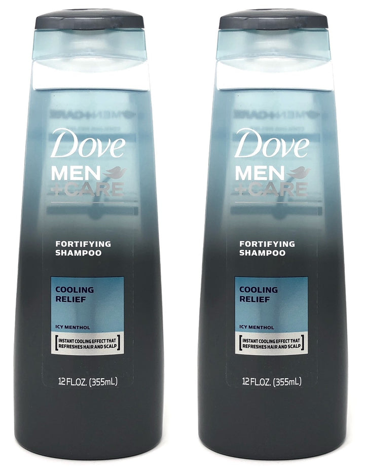 Dove Men+Care front packaging showing cooling relief and fortifying benefits