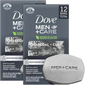 Dove Men+Care front packaging showing two 6-bar packs and brand