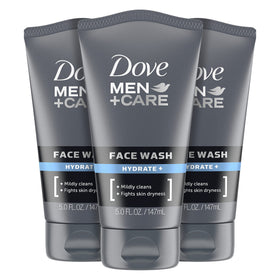DOVE MEN + CARE front packaging showing Hydrate+ benefits