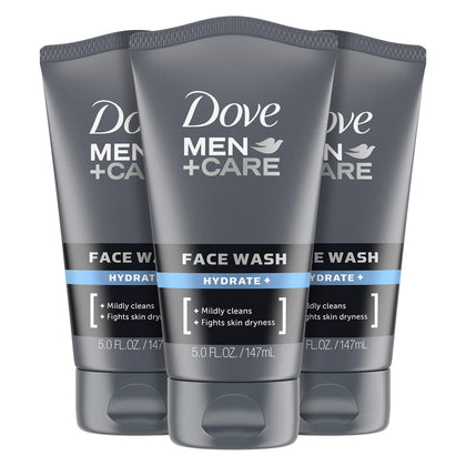 DOVE MEN + CARE front packaging showing Hydrate+ benefits