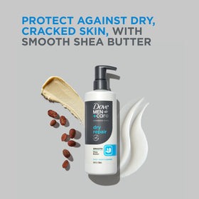 Dove Men+Care in-shower application with rich lather for moisturized skin