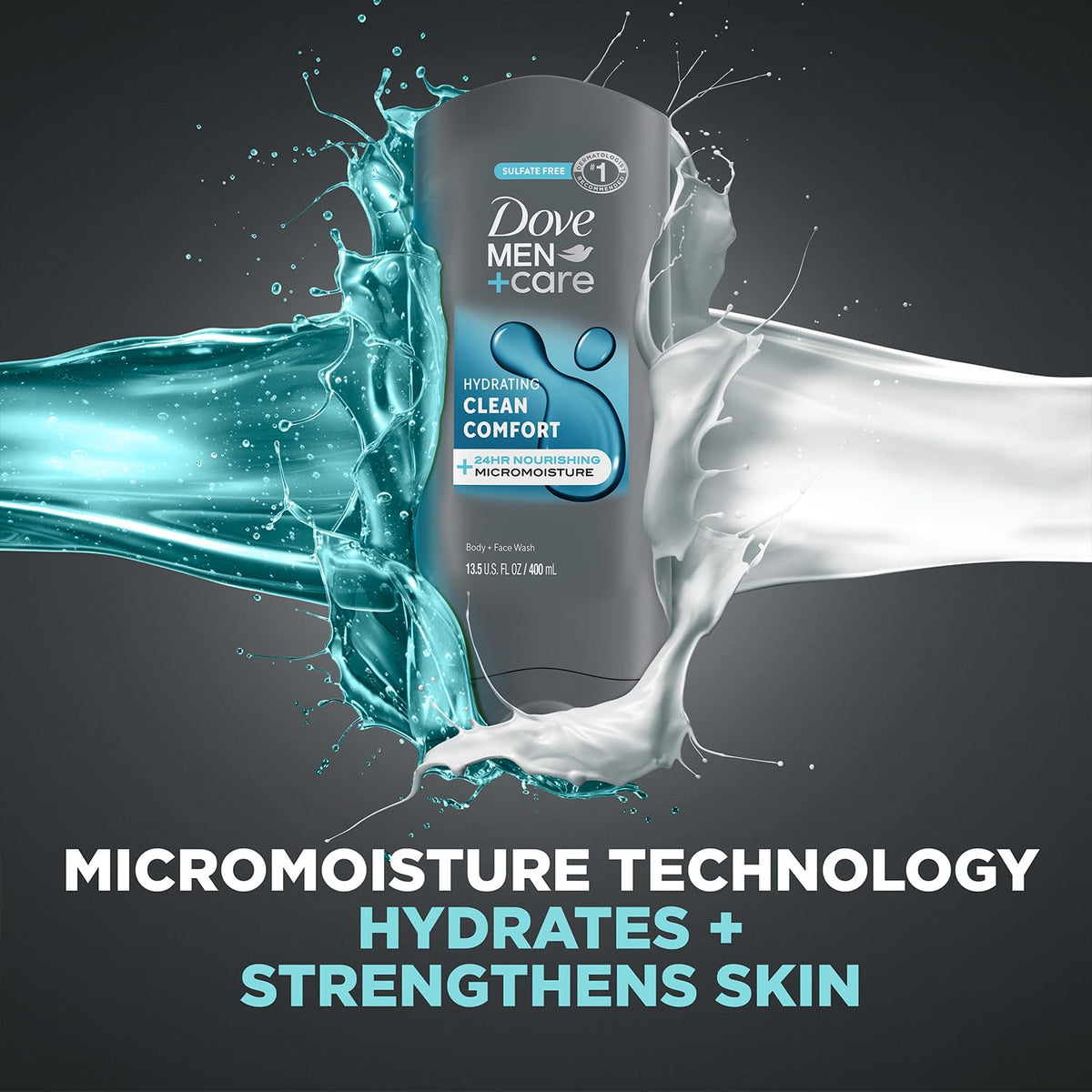 Dove Men+Care label close-up highlighting ingredient list and microMoisture benefit