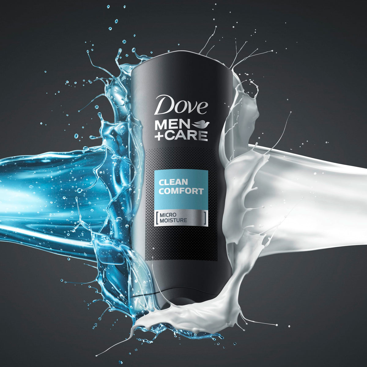 Dove Men+Care lather texture close-up showing gentle moisturizing foam