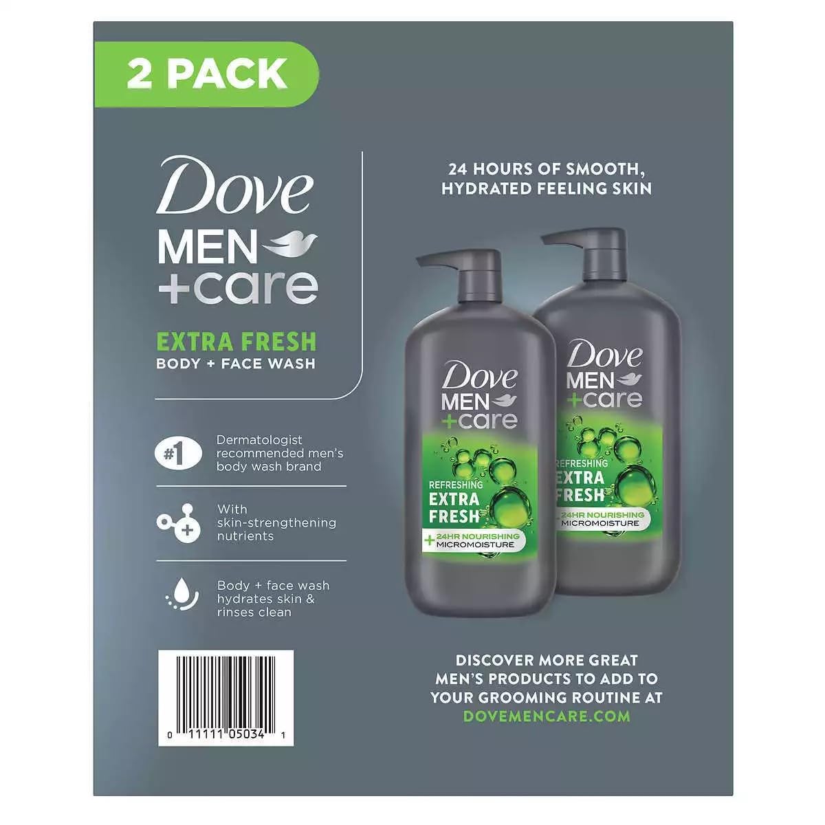 Dove Men+Care pump dispenser close-up for easy one-handed use