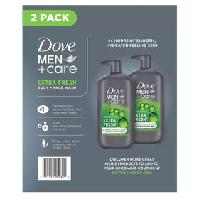 Dove Men+Care pump dispenser close-up for easy one-handed use