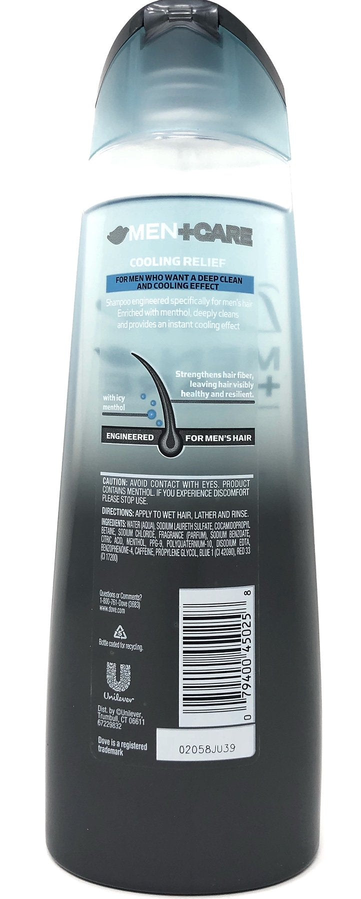 Dove Men+Care shampoo lather in wet hair demonstrating deep cleanse benefit